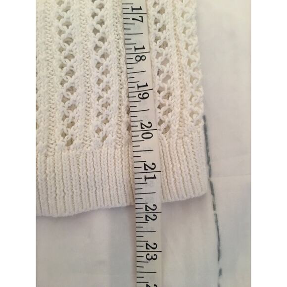White Sweater Loose Knit Lightweight Layering‎ Top Petite Medium (g) - Picture 4 of 6
